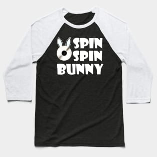 SpinSpinBunny Main Square Logo - White Lettering Baseball T-Shirt